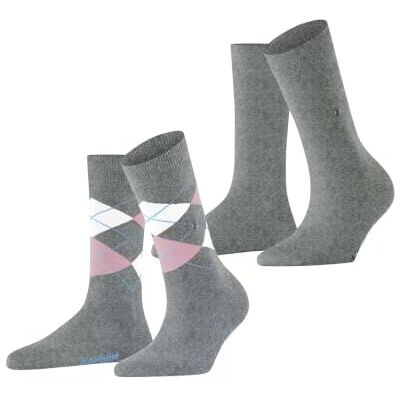 Burlington Everyday Mix Multipack W So algodón estampados 2 pares, Calcetines Mujer, Gris Light Grey 3401, 36-41 Burlington Everyday Mix Multipack W So algodón estampados 2 pares, Calcetines Mujer, Gris Light Grey 3401, 36-41