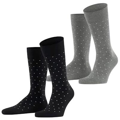 ESPRIT Fine Dot 2-Pack M So algodón estampados 2 pares, Calcetines Hombre, Multicolor Black Grey Mix 0010, 39-42 ESPRIT Fine Dot 2-Pack M So algodón estampados 2 pares, Calcetines Hombre, Multicolor Black Grey Mix 0010, 39-42