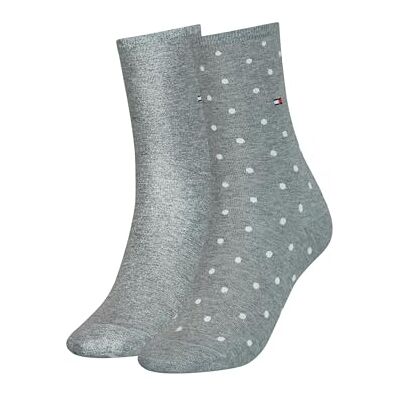 Tommy Hilfiger Hilfiger Small Stripe Women's Socks (2 Pack), calcetines Mujer, melange gris medio, 39/42 Tommy Hilfiger Hilfiger Small Stripe Women's Socks (2 Pack), calcetines Mujer, melange gris medio, 39/42