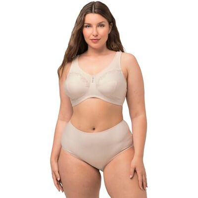 Ulla Popken Sujetador Reductor, sin Aros, con Colgante de Strass Blanco Perla 95C 650-95C Ulla Popken Sujetador Reductor, sin Aros, con Colgante de Strass Blanco Perla 95C 650-95C