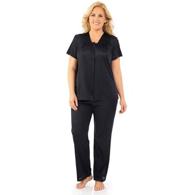 EXQUISITE FORM Vanity Fair Colortura Conjunto de Pijama de Manga Corta para Mujer, Talla Grande, 3X, Negro Medianoche, 3XL EXQUISITE FORM Vanity Fair Colortura Conjunto de Pijama de Manga Corta para Mujer, Talla Grande, 3X, Negro Medianoche, 3XL