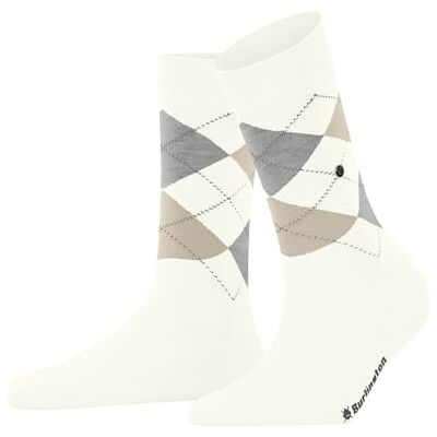 Burlington Covent Garden W So algodón estampados 1 par, Calcetines Mujer, Blanco Offwhite-Black 2043, 36-41 Burlington Covent Garden W So algodón estampados 1 par, Calcetines Mujer, Blanco Offwhite-Black 2043, 36-41