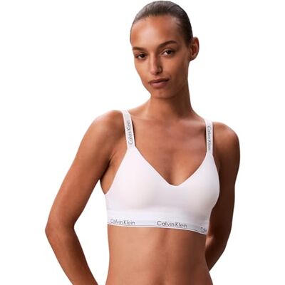 Calvin Sujetador Bralette Mujer Lightly Lined con Cintura elástica, Blanco (White), 1XL Calvin Sujetador Bralette Mujer Lightly Lined con Cintura elástica, Blanco (White), 1XL
