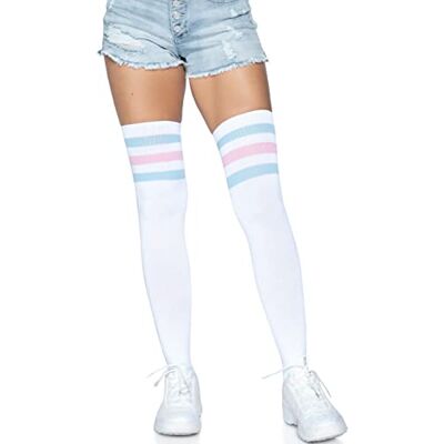 Leg Avenue Over the knee athletic socks, 1X-2X (Rosa/Blu) Leg Avenue Over the knee athletic socks, 1X-2X (Rosa/Blu)