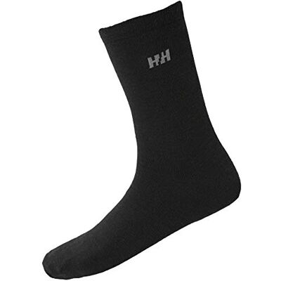 Helly Hansen Helly-Hansen Unisex Everyday Wool Sock 2Pk, Negro, 39-41 Helly Hansen Helly-Hansen Unisex Everyday Wool Sock 2Pk, Negro, 39-41