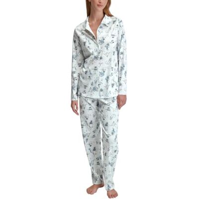 Calida Swiss Resort Pijama para Mujer Pijama abotonado, suave d entrelazada y ajuste cómodo Calida Swiss Resort Pijama para Mujer Pijama abotonado, suave d entrelazada y ajuste cómodo