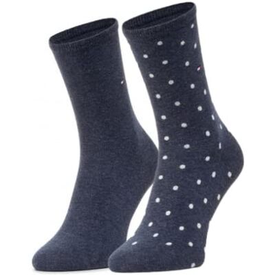 Tommy Hilfiger Hilfiger Dot Women's Socks (2 Pack), calcetines Unisex Niños, pantalones vaqueros, 35/38 Tommy Hilfiger Hilfiger Dot Women's Socks (2 Pack), calcetines Unisex Niños, pantalones vaqueros, 35/38