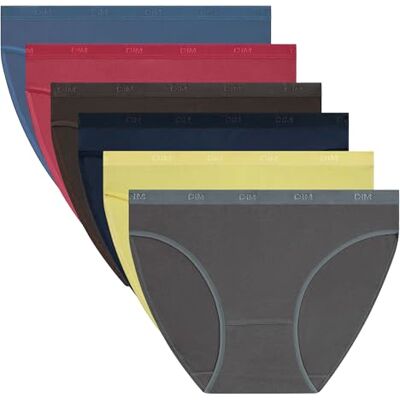 Dim Lote De 6 Slips Con Logo En La Cintura Les Pockets Mujer x6 Dim Lote De 6 Slips Con Logo En La Cintura Les Pockets Mujer x6