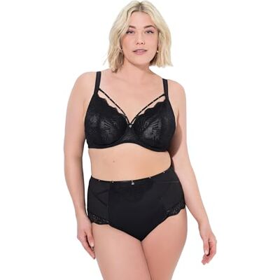 Ulla Popken Bügel-BH, Zierbänder Abnehmbar, Softcups, Cup B-F Bra, Encaje y Correas, Negro, 95D Mujeres Ulla Popken Bügel-BH, Zierbänder Abnehmbar, Softcups, Cup B-F Bra, Encaje y Correas, Negro, 95D Mujeres