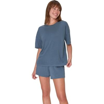 Hanes Originals 2 Piece Lounge Set, Comfywear Supersoft Boxy T-Shirt & Sleep Shorts Loungewear Set Juego de Pijama Mujer (Pack de 2) Hanes Originals 2 Piece Lounge Set, Comfywear Supersoft Boxy T-Shirt & Sleep Shorts Loungewear Set Juego de Pijama Mujer (Pack de 2)