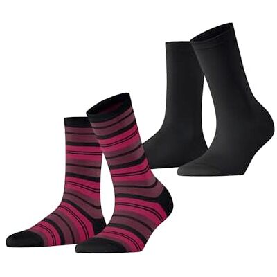 ESPRIT College Stripe Multipack W So algodón estampados 2 pares, Calcetines Mujer, Negro Black 3000, 35-38 ESPRIT College Stripe Multipack W So algodón estampados 2 pares, Calcetines Mujer, Negro Black 3000, 35-38