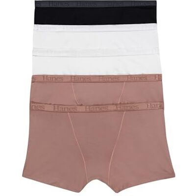 Hanes Originals Supersoft Boxer Briefs, 5-Pack, Viscose from Bamboo Underwear Ropa Interior, Earthen Tan/White/Black, L (Pack de 5) para Mujer Hanes Originals Supersoft Boxer Briefs, 5-Pack, Viscose from Bamboo Underwear Ropa Interior, Earthen Tan/White/Black, L (Pack de 5) para Mujer