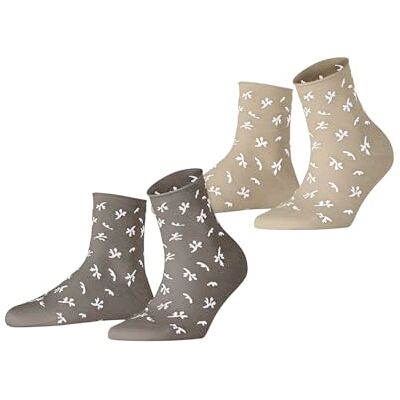 ESPRIT Twig W Sso algodón estampados 2 pares, Calcetines Mujer, Marrón Kahkekar 0100, 35-38 ESPRIT Twig W Sso algodón estampados 2 pares, Calcetines Mujer, Marrón Kahkekar 0100, 35-38