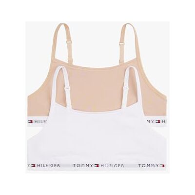 Tommy Hilfiger Sujetador Bralette Mujer Pack de 2 sin Aros, Multicolor (White/Misty Blush), XS Tommy Hilfiger Sujetador Bralette Mujer Pack de 2 sin Aros, Multicolor (White/Misty Blush), XS