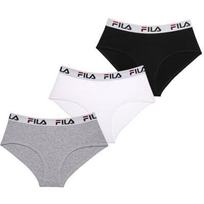 FILA Bragas Mujer Algodón, Ropa Interior Mujer, cómoda y suave (lote de 3) FILA Bragas Mujer Algodón, Ropa Interior Mujer, cómoda y suave (lote de 3)