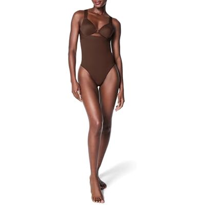 Spanx Mujer Seamless Power High-Waisted Thong Shapewear Briefs, Chestnut Brown, S Spanx Mujer Seamless Power High-Waisted Thong Shapewear Briefs, Chestnut Brown, S