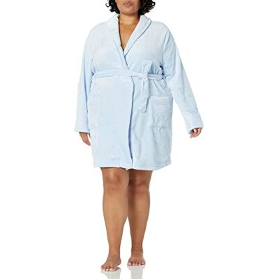Amazon Essentials Bata de Largo Medio en Felpa (Disponible en Tallas Grandes) Mujer, Azul Claro, L Amazon Essentials Bata de Largo Medio en Felpa (Disponible en Tallas Grandes) Mujer, Azul Claro, L