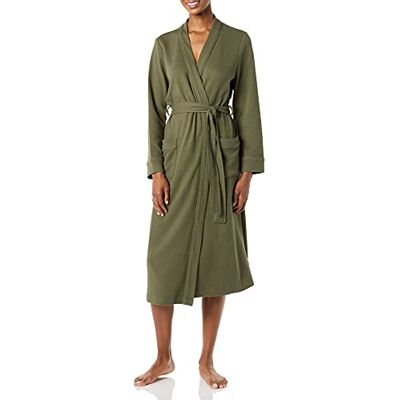 Amazon Essentials Bata Larga Ligera con Diseño Gofrado (Disponible en Tallas Grandes) Mujer, Verde Oliva, M Amazon Essentials Bata Larga Ligera con Diseño Gofrado (Disponible en Tallas Grandes) Mujer, Verde Oliva, M