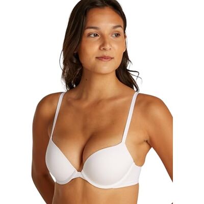 Calvin Sujetador Plunge Mujer Push-Up, Blanco (White), 100C Calvin Sujetador Plunge Mujer Push-Up, Blanco (White), 100C