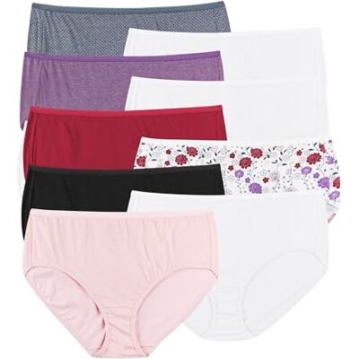 Hanes Bragas de algodón Cool Comfort para Mujer, Pack de 10, Variado, 10 Hanes Bragas de algodón Cool Comfort para Mujer, Pack de 10, Variado, 10
