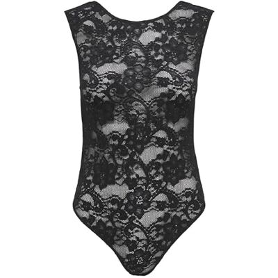ONLY Onlsafina Glitter Lace Body Acc, Negro, S Mujeres ONLY Onlsafina Glitter Lace Body Acc, Negro, S Mujeres