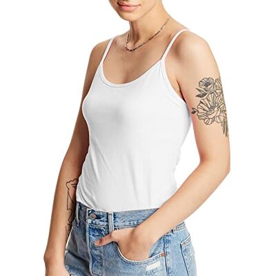 Hanes Camisa de algodón elástico con Sujetador Integrado para Mujer Hanes Camisa de algodón elástico con Sujetador Integrado para Mujer
