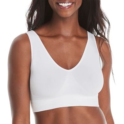 Hanes Women's Cozy Seamless Wire Free Bra, White, Medium Hanes Women's Cozy Seamless Wire Free Bra, White, Medium