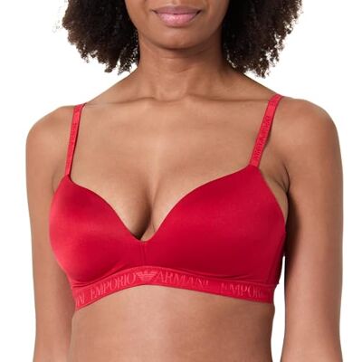 Giorgio Armani Sujetador Triangular Acolchado de Microfibra para Mujer, Color Rojo, Talla M, Rosso, M Giorgio Armani Sujetador Triangular Acolchado de Microfibra para Mujer, Color Rojo, Talla M, Rosso, M