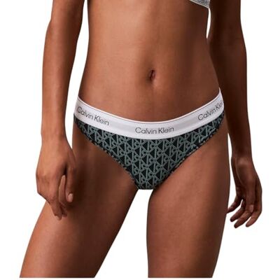 Calvin Tanga Mujer String Thong Tejido elástico, Verde (Bijou Modern Emblem Outline+Stratif), XL Calvin Tanga Mujer String Thong Tejido elástico, Verde (Bijou Modern Emblem Outline+Stratif), XL