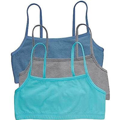 Hanes Cropped Bralette, Breathable Pullover Bra, Crop Top, Solid Or Assorted, 3-Pack Sujetador, Opaco, Chaqueta Vaquera/Jaspeado concreto/Azul Ultra, L (Pack de 3) para Mujer Hanes Cropped Bralette, Breathable Pullover Bra, Crop Top, Solid Or Assorted, 3-Pack Sujetador, Opaco, Chaqueta Vaquera/Jaspeado concreto/Azul Ultra, L (Pack de 3) para Mujer