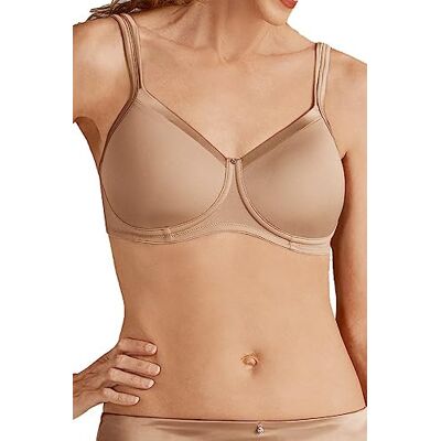 Amoena Lara Satin Pocketed Seamless Wire Free Tshirt Bra Sujetador Mujer Amoena Lara Satin Pocketed Seamless Wire Free Tshirt Bra Sujetador Mujer