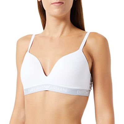 Giorgio Armani Underwear Iconic Cotton Sujetador Push Up, Mujer, Blanco, 34A Giorgio Armani Underwear Iconic Cotton Sujetador Push Up, Mujer, Blanco, 34A
