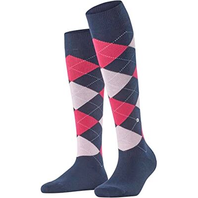 Burlington Queen W Kh algodón estampados 1 par, Calcetines largos Mujer, Azul Marine 6123, 36-41 Burlington Queen W Kh algodón estampados 1 par, Calcetines largos Mujer, Azul Marine 6123, 36-41