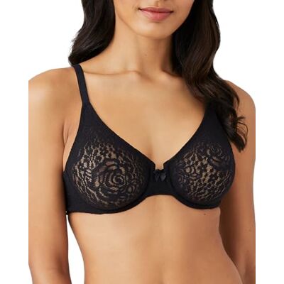 Wacoal Brasier con Aros Moldeados de Encaje Halo para Mujer, Negro, 100E Wacoal Brasier con Aros Moldeados de Encaje Halo para Mujer, Negro, 100E