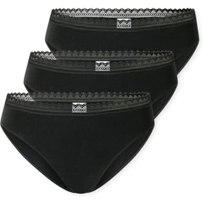 Schiesser Damen 3 Pack Slip Unterwäsche mit Spitze Baumwolle Mix-Multipacks Ropa Interior, Negro_, 38 Mujeres Schiesser Damen 3 Pack Slip Unterwäsche mit Spitze Baumwolle Mix-Multipacks Ropa Interior, Negro_, 38 Mujeres