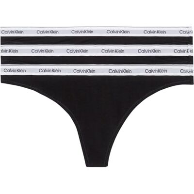 Calvin Tanga Mujer CK Pack de 3 artículos Tanga algodón elástico Visible artículo QD5209E Calvin Tanga Mujer CK Pack de 3 artículos Tanga algodón elástico Visible artículo QD5209E