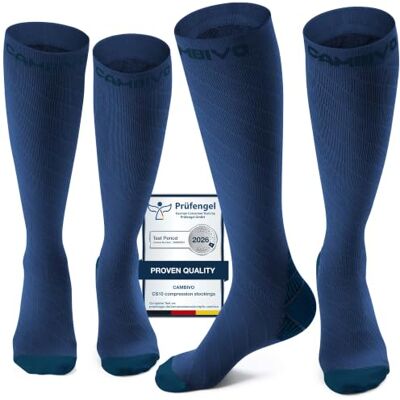 CAMBIVO Medias de Compresión Mujer y Hombre 2 Pares, Calcetines Compresion Running 20-30mmHg, Compression Socks para Enfermera, Ciclismo, Futbol, Viaje Avion, Deporte CAMBIVO Medias de Compresión Mujer y Hombre 2 Pares, Calcetines Compresion Running 20-30mmHg, Compression Socks para Enfermera, Ciclismo, Futbol, Viaje Avion, Deporte