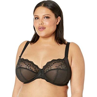 Elomi Brasier Charley de Encaje elástico con Aros para Mujer, Talla Grande, Negro, 105H Elomi Brasier Charley de Encaje elástico con Aros para Mujer, Talla Grande, Negro, 105H
