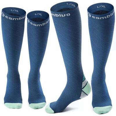 CAMBIVO Medias de Compresión Mujer y Hombre 2 Pares, Calcetines Compresion Running 20-30mmHg, Compression Socks para Enfermera, Ciclismo, Futbol, Viaje Avion, Deporte CAMBIVO Medias de Compresión Mujer y Hombre 2 Pares, Calcetines Compresion Running 20-30mmHg, Compression Socks para Enfermera, Ciclismo, Futbol, Viaje Avion, Deporte