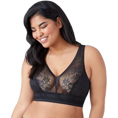 Wacoal Sujetador para Mujer Net Effect Bralette, Negro, 85D Wacoal Sujetador para Mujer Net Effect Bralette, Negro, 85D