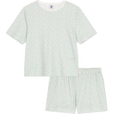 Petit Bateau A0D83, Pyjacourt Mujer, Blanco/Verde, L Petit Bateau A0D83, Pyjacourt Mujer, Blanco/Verde, L