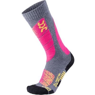 UYN S100042 SKI ALL MOUNTAIN Socks Women's Gris medio jaspeado/rosa 38 UYN S100042 SKI ALL MOUNTAIN Socks Women's Gris medio jaspeado/rosa 38