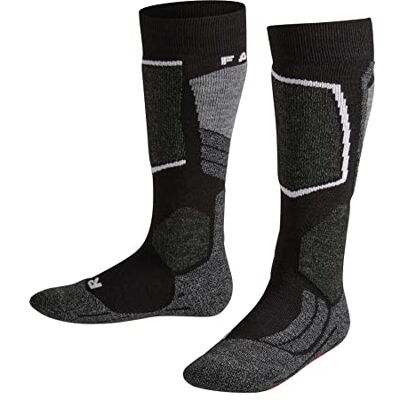 FALKE SK2 Intermediate K Kh lana hilo funcional gruesos cálidos 1 par, Calcetines de esquí Unisex niños, Negro Black-Mix 3010, 23-26 FALKE SK2 Intermediate K Kh lana hilo funcional gruesos cálidos 1 par, Calcetines de esquí Unisex niños, Negro Black-Mix 3010, 23-26