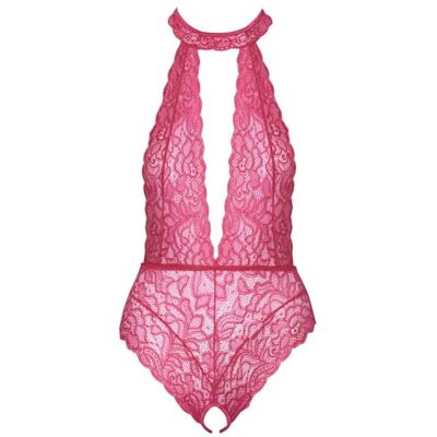 COTTELLI Lingerie Body con encaje para mujer Rosa S/M COTTELLI Lingerie Body con encaje para mujer Rosa S/M