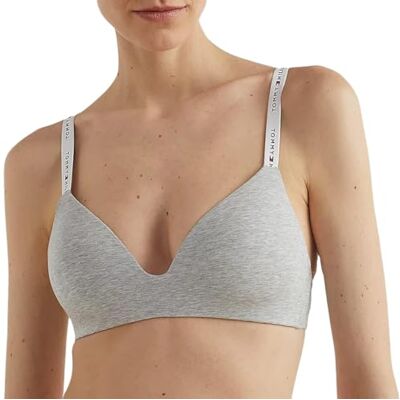 Tommy Hilfiger Sujetador Triangular Elástico para Mujer, Gris (Light Grey Heather), M Tommy Hilfiger Sujetador Triangular Elástico para Mujer, Gris (Light Grey Heather), M