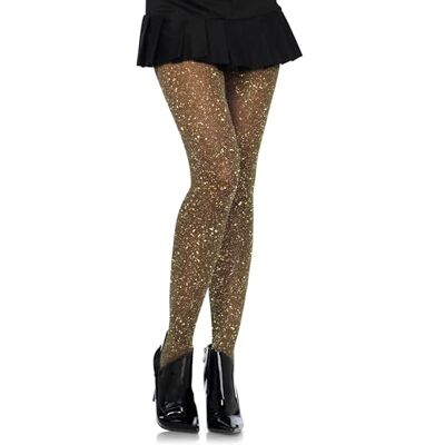 Leg Avenue 7130 Medias Lurex (talla única), color negro y dorado Leg Avenue 7130 Medias Lurex (talla única), color negro y dorado