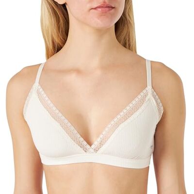 Sloggi Mujer Go Ribbed R Bralette, Angora, L Sloggi Mujer Go Ribbed R Bralette, Angora, L
