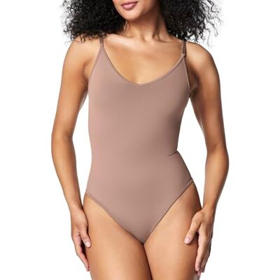 Spanx Mujer Seamless Power High-Waisted Thong Shapewear Bodysuit, Cafe Au Lait, L Spanx Mujer Seamless Power High-Waisted Thong Shapewear Bodysuit, Cafe Au Lait, L