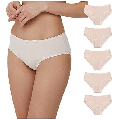 Conte elegant Pack de 5 Braguitas de algodón Mujer Transpirables con elástico Braguita Cintura Hipster Underwear LB 2014 Colores Naturales Talla 106 Conte elegant Pack de 5 Braguitas de algodón Mujer Transpirables con elástico Braguita Cintura Hipster Underwear LB 2014 Colores Naturales Talla 106