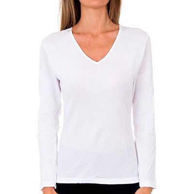 Playtex Thermal Cotton Long Sleeve T-shirt X1, T-Shirt, Mujer, Blanco (White), S Playtex Thermal Cotton Long Sleeve T-shirt X1, T-Shirt, Mujer, Blanco (White), S